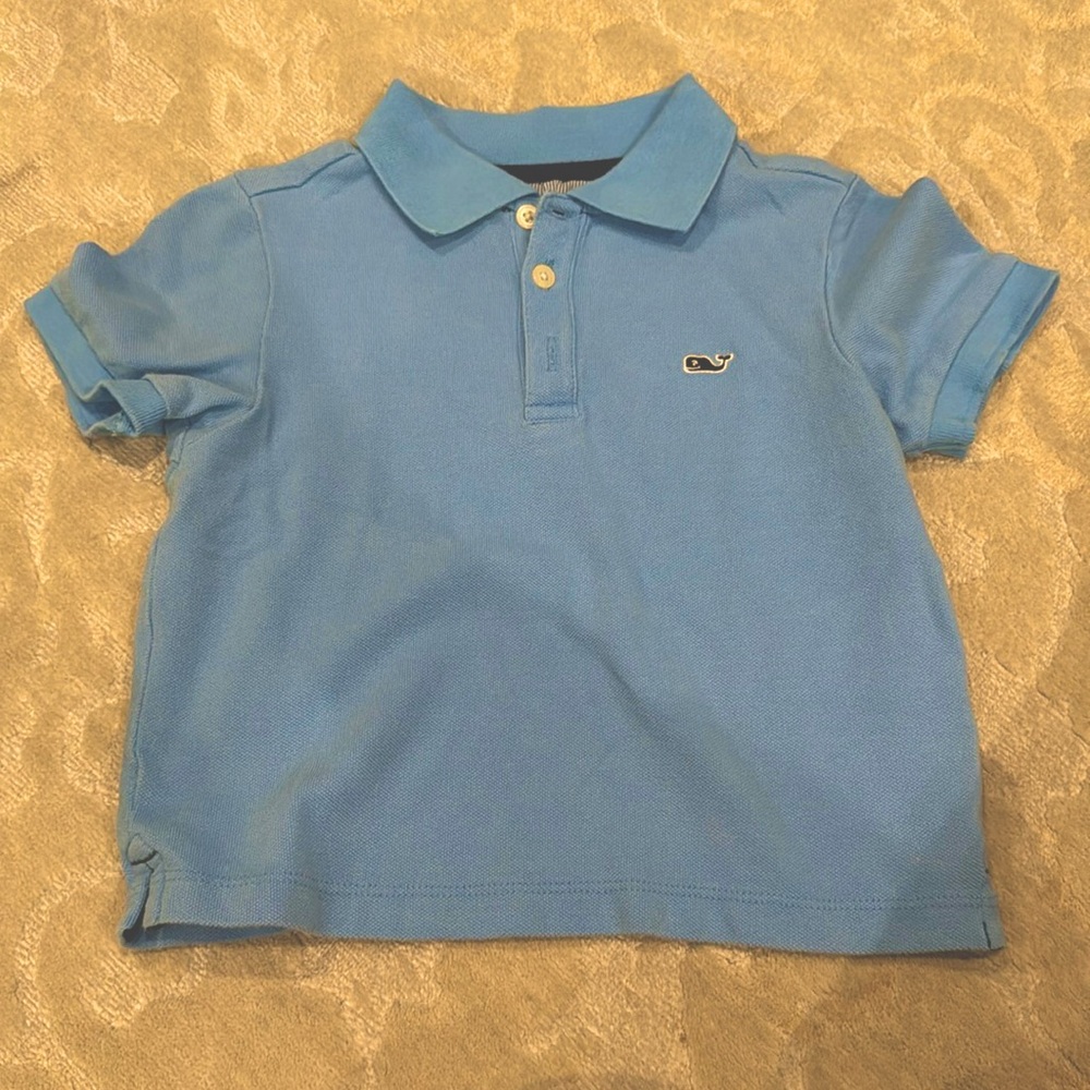 Vineyard vine for target light blue polo with navy blue whale